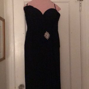 Silk shantung evening gown